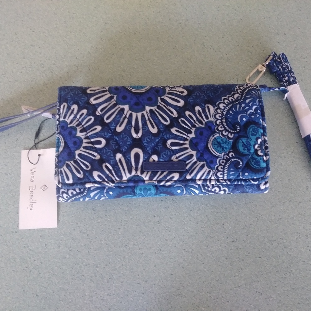 Vera Bradley Wallet Crossbody in Blue Tapestry NWT